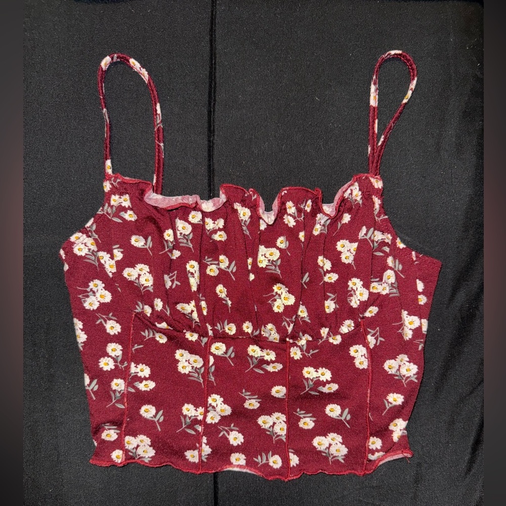 SHEIN Burgundy Floral Camisole